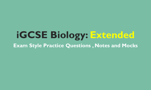 iGCSE Biology- Exam Style Practice Questions with Answer-Topic Wise Paper 2