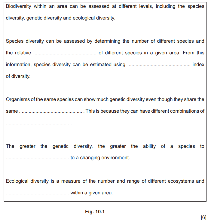 Passage about biodiversity