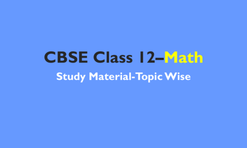 CBSE Class 12 Maths Study Notes