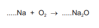____ Na + ____ O2 → ____ Na2O