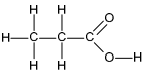 Displayed formula of propanoic acid