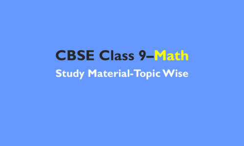 CBSE 9th Class Maths Study Materials