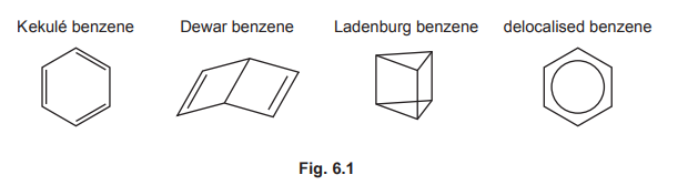 Fig. 6.1: Structures of C6H6 isomers