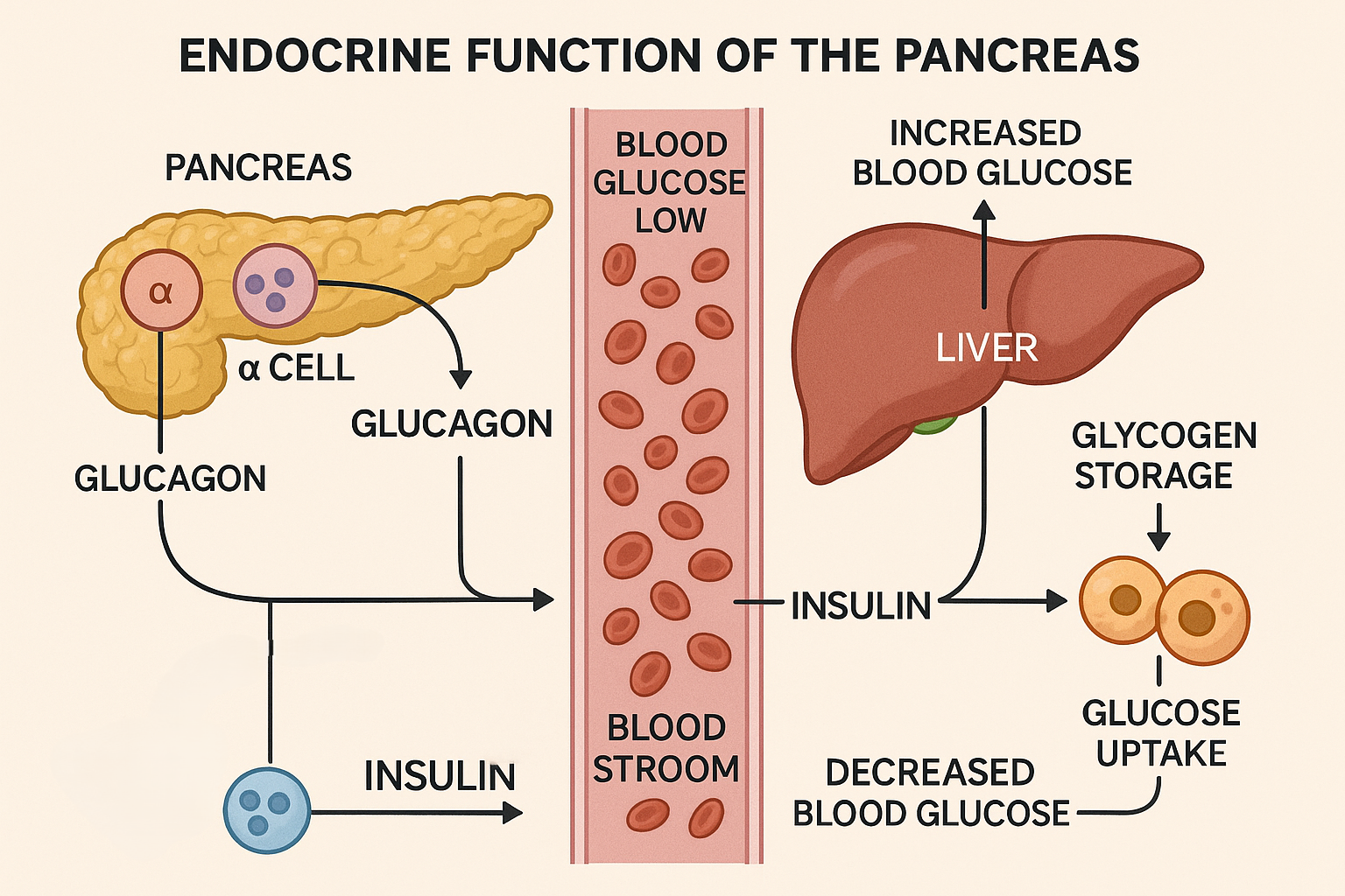 Pancreas function diagram